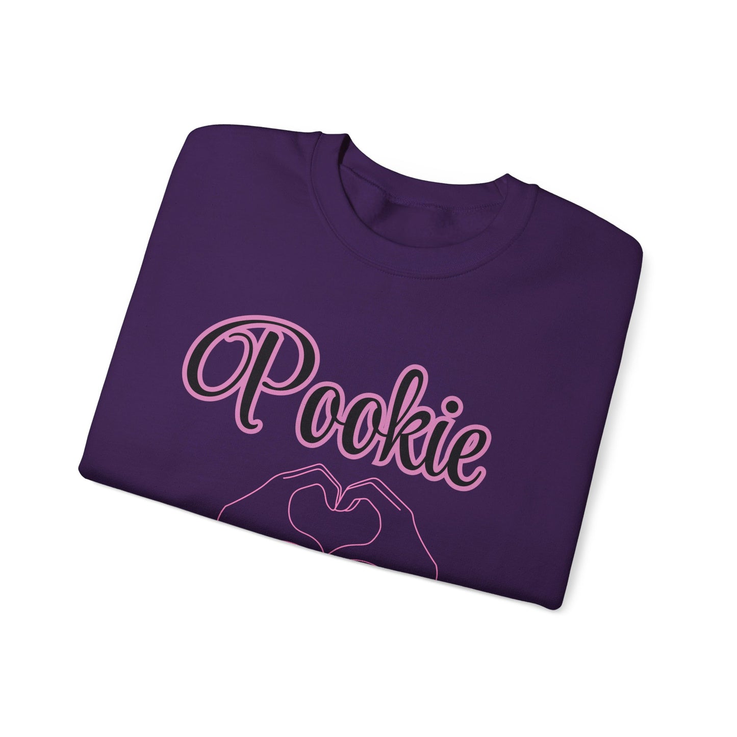 Pookie coquette heart hands shirt Unisex Heavy Blend™ Crewneck Sweatshirt, great coquette style shirt for teens back to school birthdays and Christmas sweatshirt