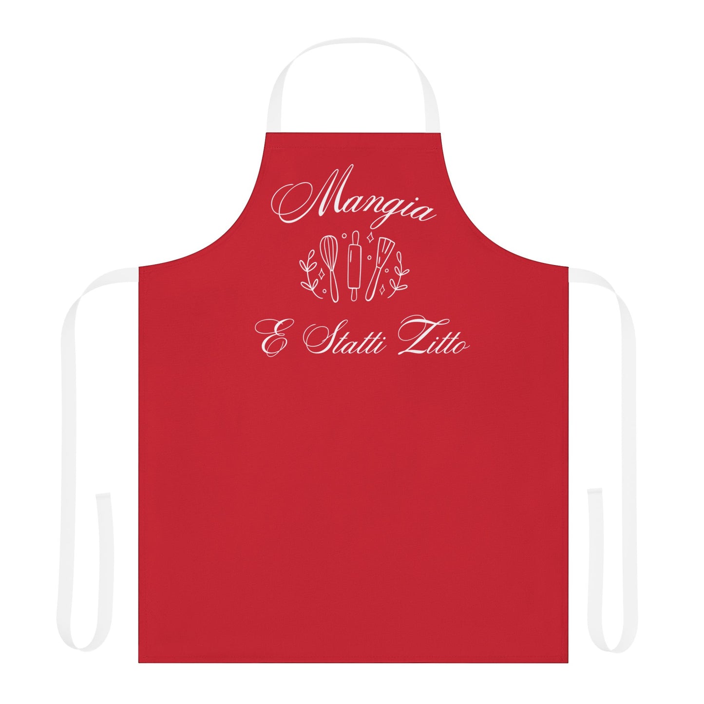 Italian kitchen apron, Mangia e statti zitto, shut up sit down time to eat, baking gift, birthday gift, Kitchen apron