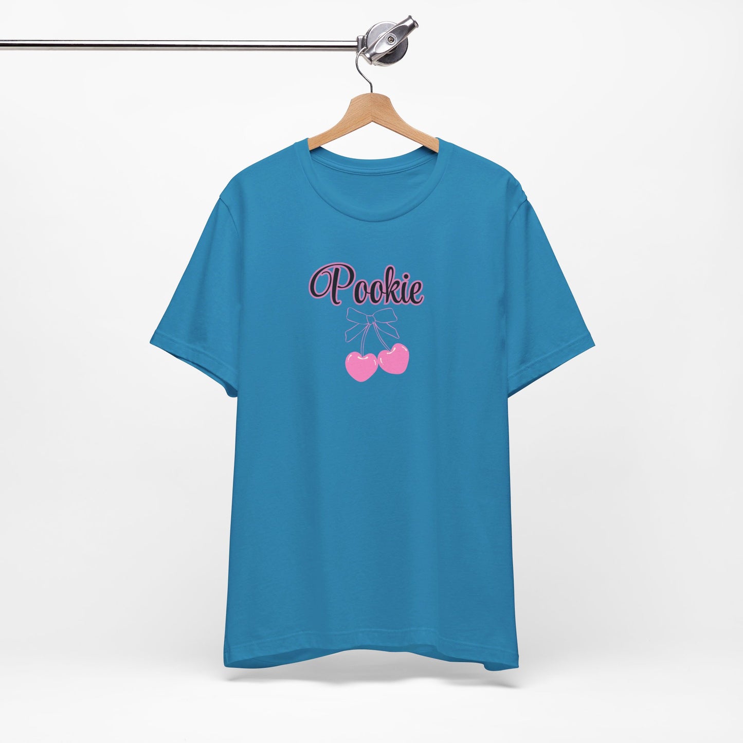 Pookie coquette style cherries Unisex Jersey Short Sleeve Tee, great shirt for teens, birthdays, Christmas, and back to school
