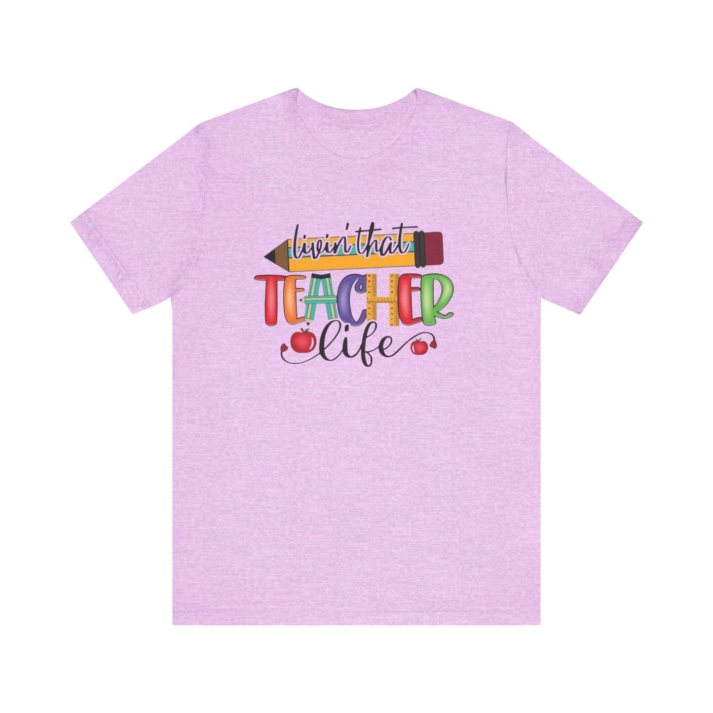Teacher Life Unisex Jersey Tee, Fun Teacher Shirt, Back to School Gift, Classroom Apparel, Educator Pride T-shirt, Colorful Teacher Graphic