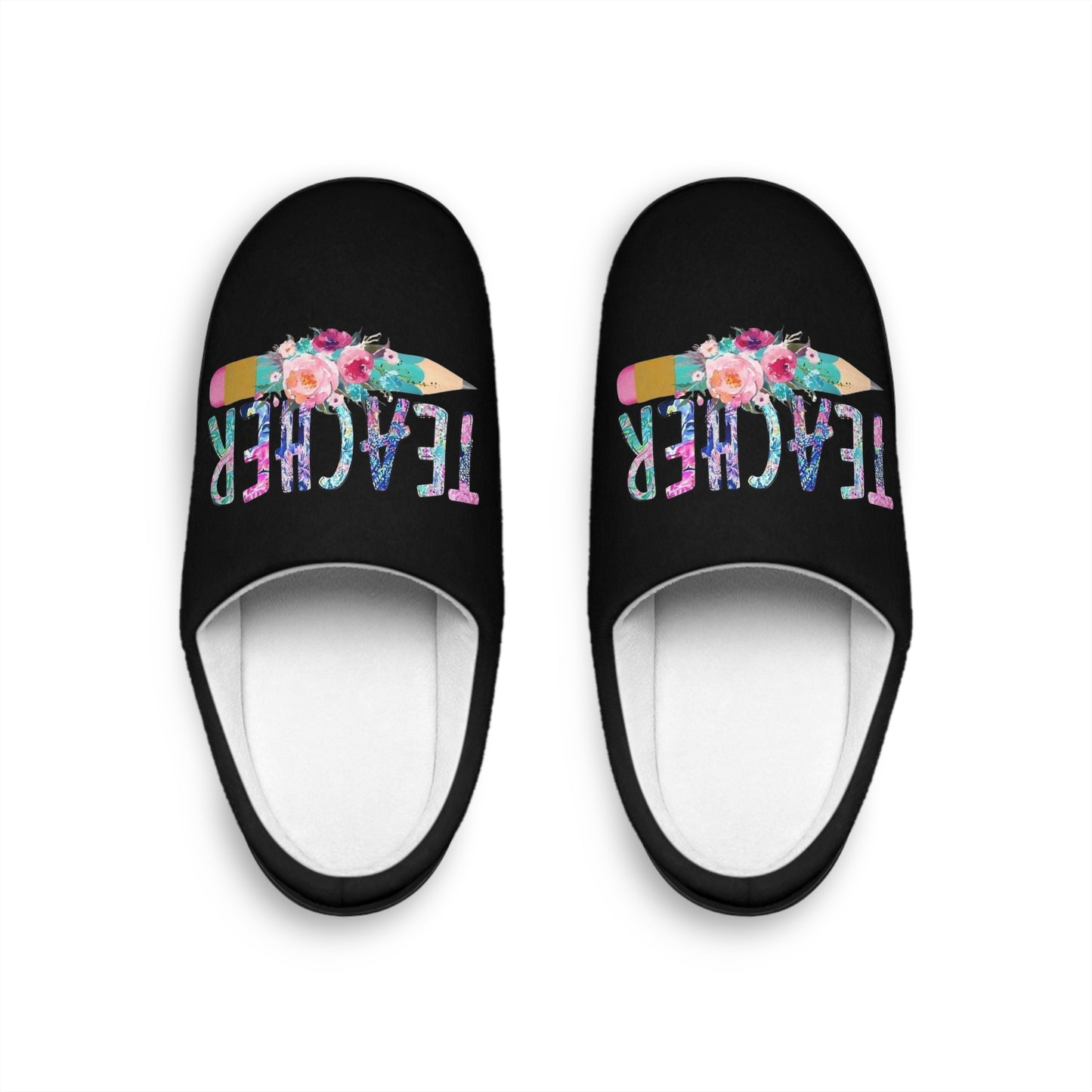 Slippers, Cute Teacher Slippers, Women's House Shoes, Cozy Indoor Footwear, Gift for Her, Teacher Appreciation Gift