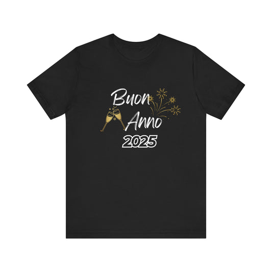 Italian Buon Anno Happy New Year Unisex Tee Shirt, T-Shirt, Top, Clothing, Apparel, Gift