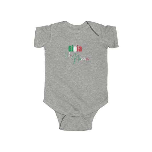 Grandma Nonna joy Italian Heritage Infant Bodysuit, Cute Baby Outfit, Celebration Apparel, Gifts for New Parents, Cultural Pride Clothing
