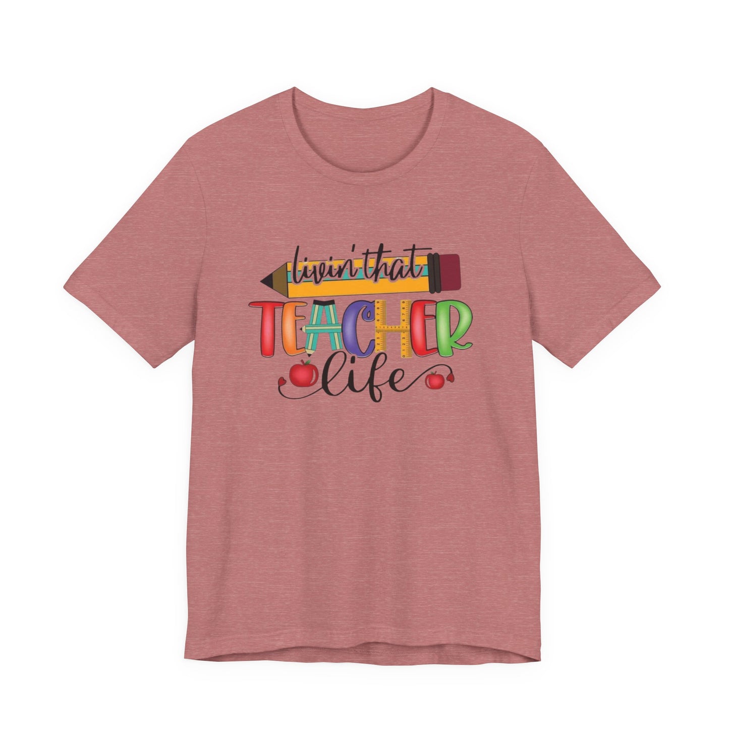 Teacher Life Unisex Jersey Tee, Fun Teacher Shirt, Back to School Gift, Classroom Apparel, Educator Pride T-shirt, Colorful Teacher Graphic