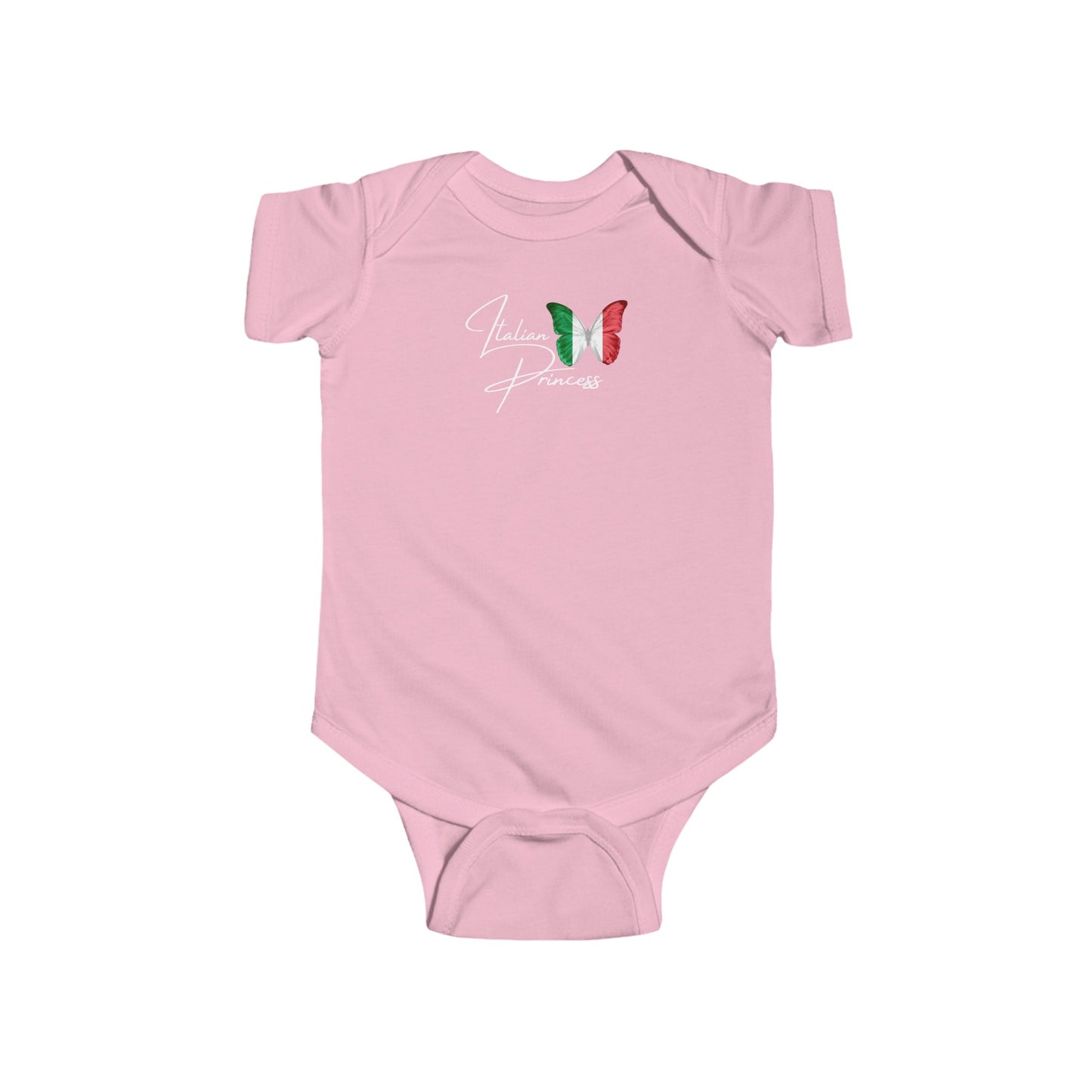 Italian princess Infant Fine Jersey Bodysuit, funny baby outfit , great gift for baby shower or new born gifts , good luck , baby blessing evil eye, Italian flag butterfly