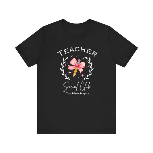 Cute Pencil with Bow coquette style Unisex Tee, Creative Gift Teacher Appreciation Shirt, Gift for Students, Birthday Surprise