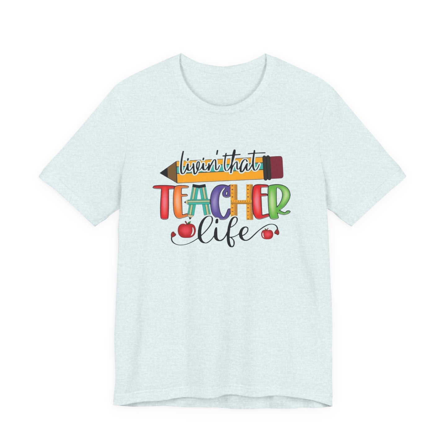 Teacher Life Unisex Jersey Tee, Fun Teacher Shirt, Back to School Gift, Classroom Apparel, Educator Pride T-shirt, Colorful Teacher Graphic