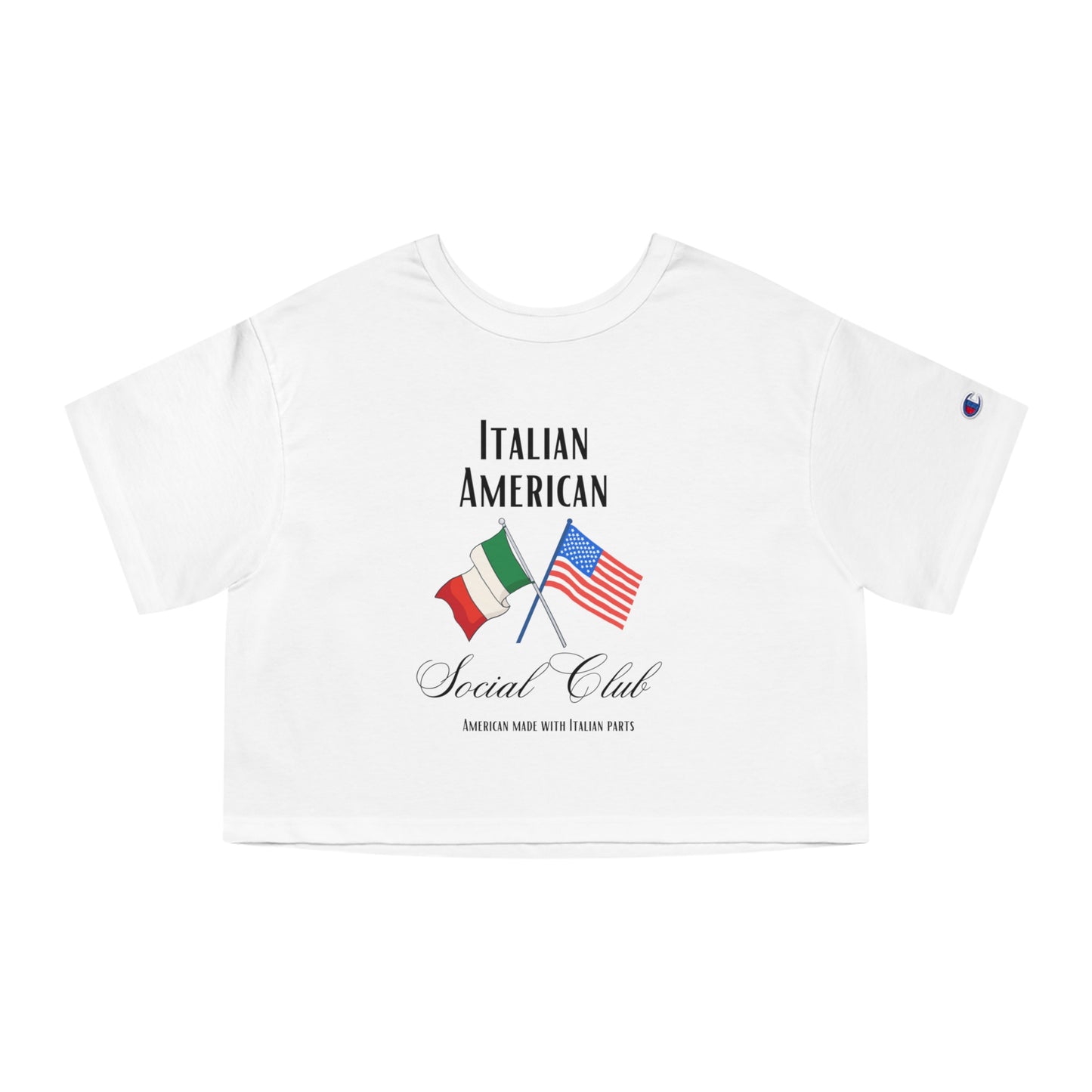 Italian American Champion Women's Heritage Cropped T-Shirt, Italian inspired ciao lemons love Italy shirt for women, birthday travel Christmas gift