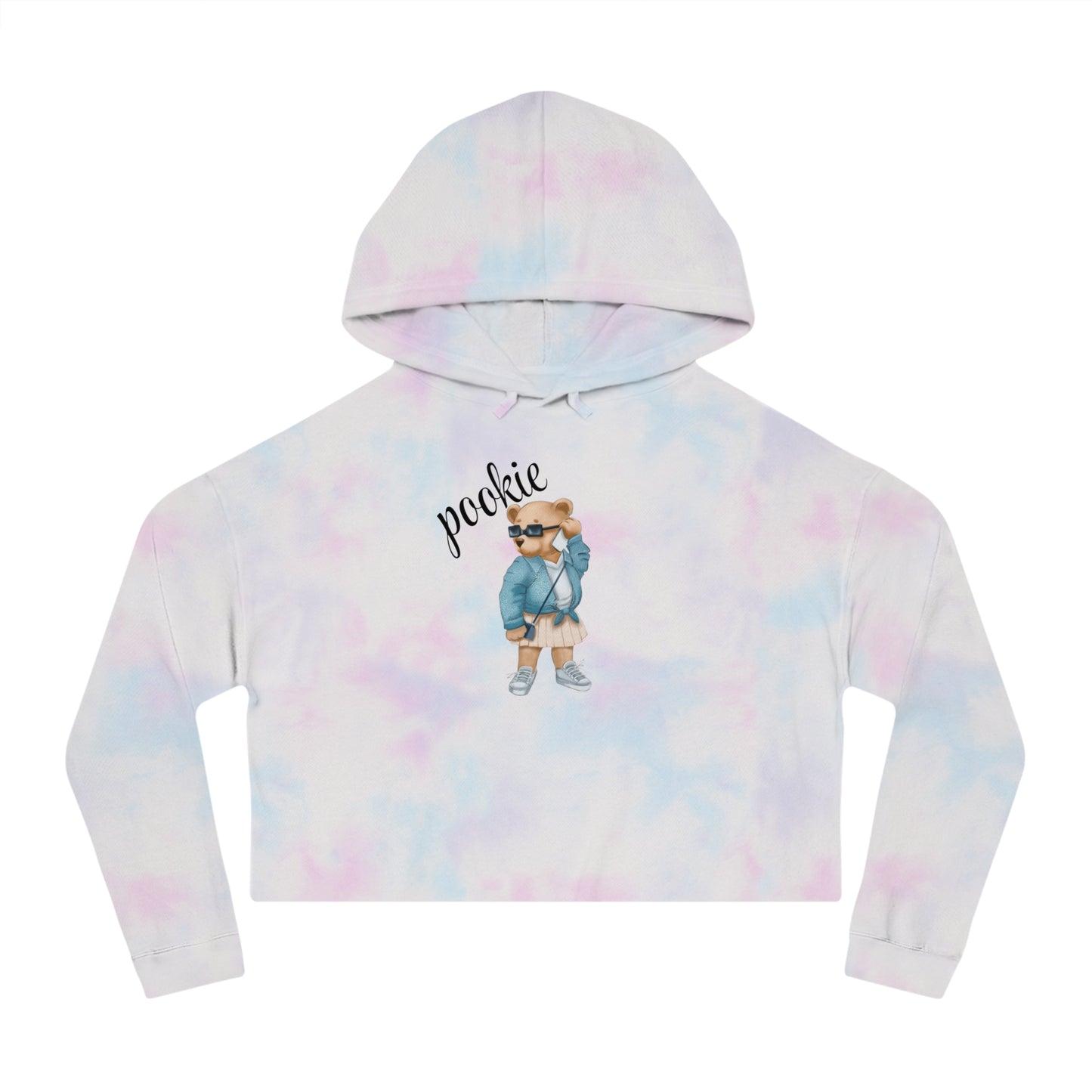 Pookie bear Womens Cropped Hooded Sweatshirt, cute cropped hoodie sweatshirt , great for birthdays anniversary Christmas gifts