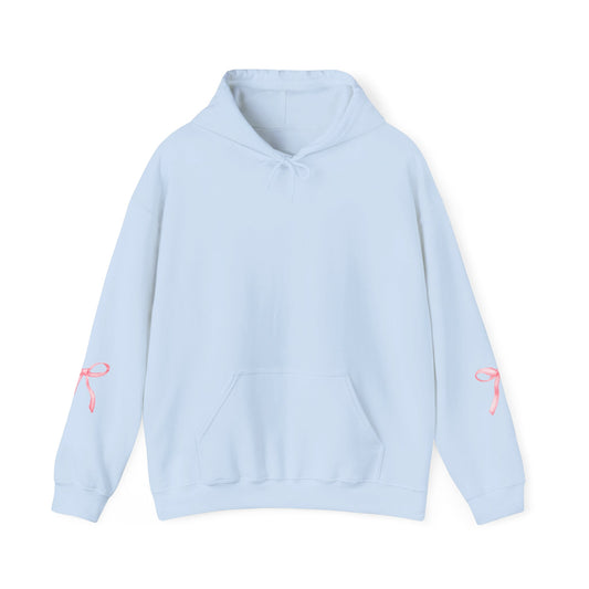Coquette Bow Sleeve Hoodie Sweatshirt, Pullover Jumper for Men and Women, Cute Bow Accent Sweatshirt, Gender Neutral Hooded Sweater,