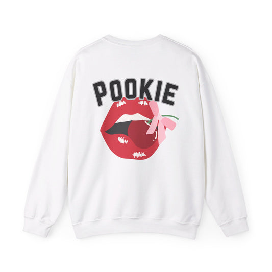Pookie coquette lip and cherry shirt Unisex Heavy Blend™ Crewneck Sweatshirt, is looking fire tonight, great coquette style shirt for teens back to school birthdays and Christmas sweatshirt
