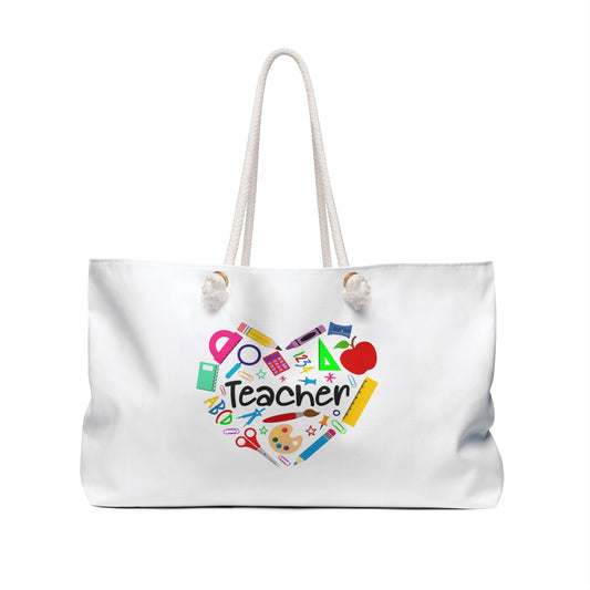 Teacher bag, teacher supplies Weekender Bag, great Christmas gift for teacher or family members
