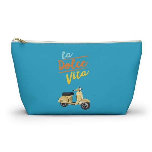 La dolce vita, travel bag , destination Italy , birthday gift, makeup bag , accessory bag