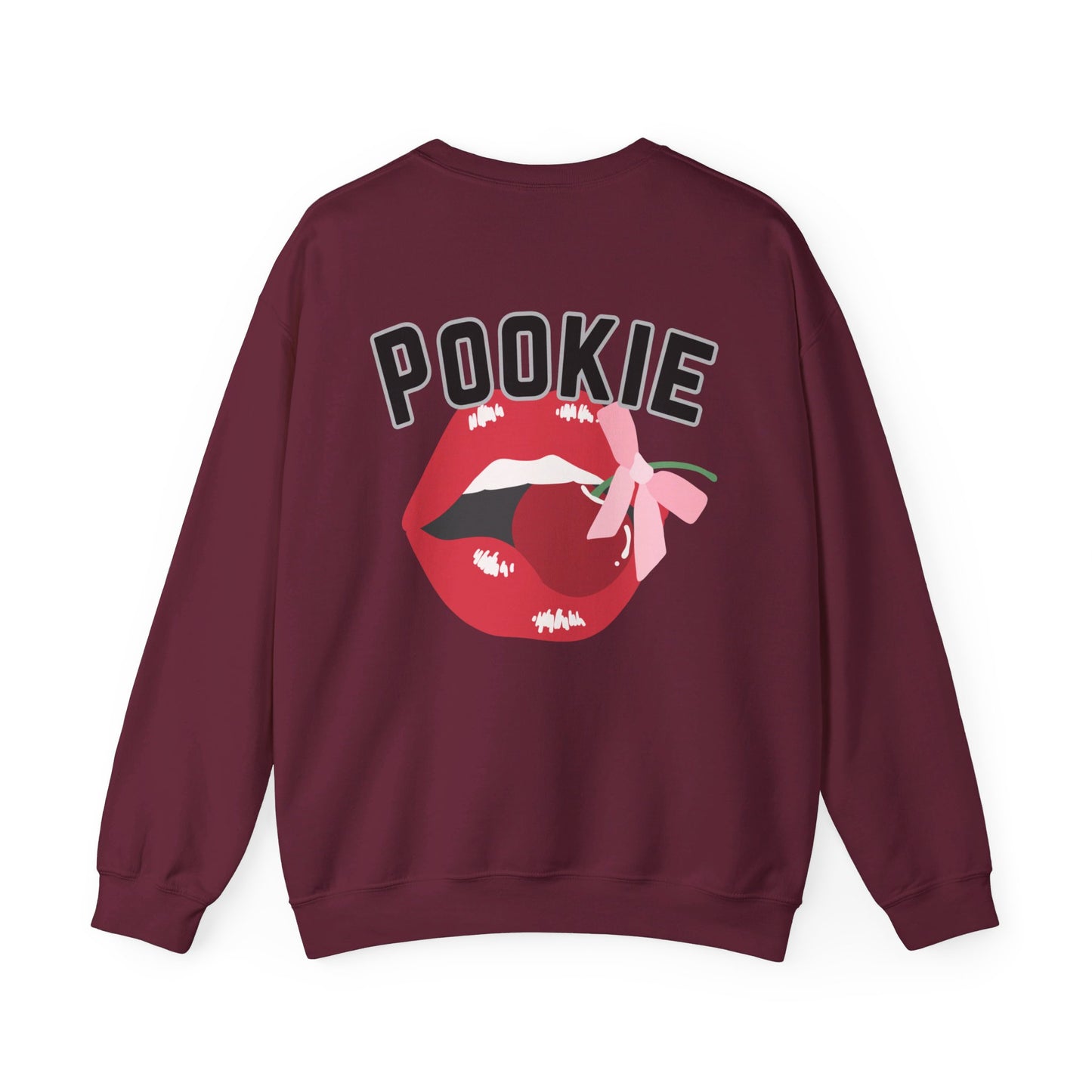 Pookie coquette lip and cherry shirt Unisex Heavy Blend™ Crewneck Sweatshirt, is looking fire tonight, great coquette style shirt for teens back to school birthdays and Christmas sweatshirt