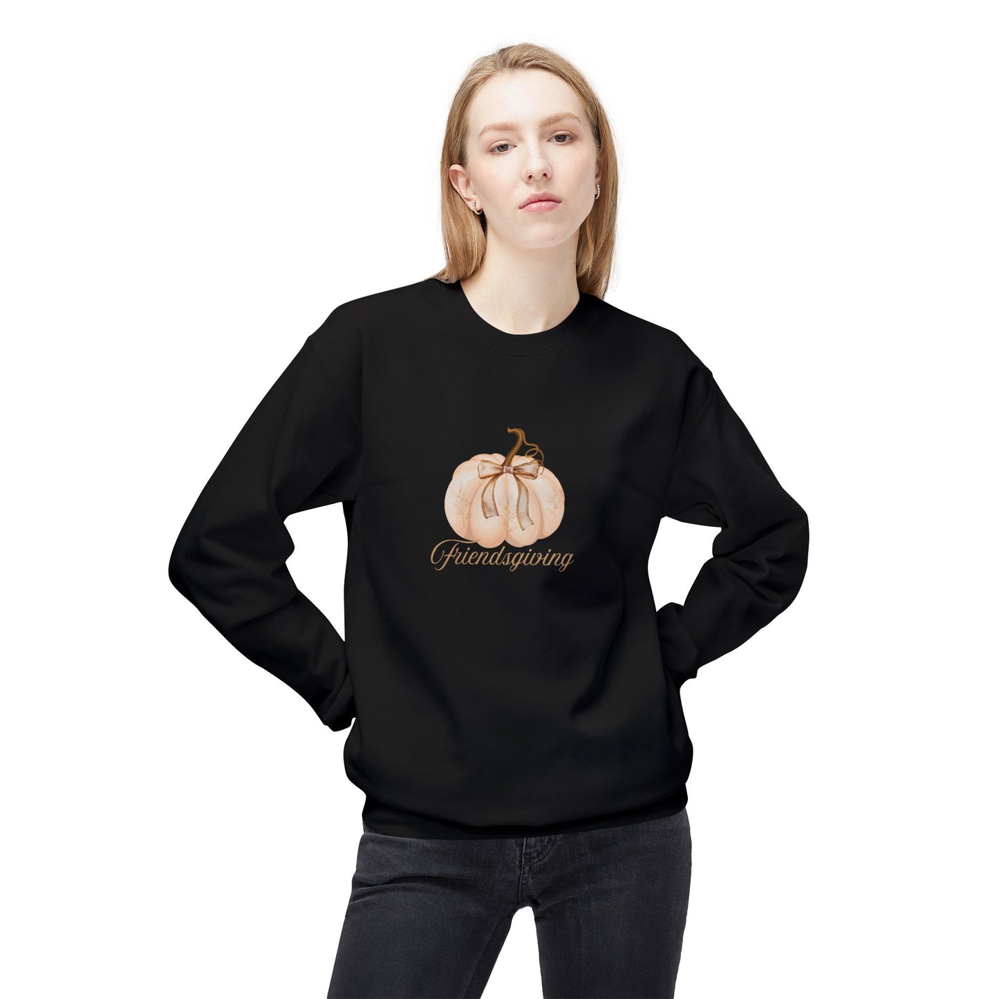 Cozy Pumpkin Fleece Sweatshirt for Fall, Friendsgiving, Perfect for Halloween, Thanksgiving, Gift for All Occasions