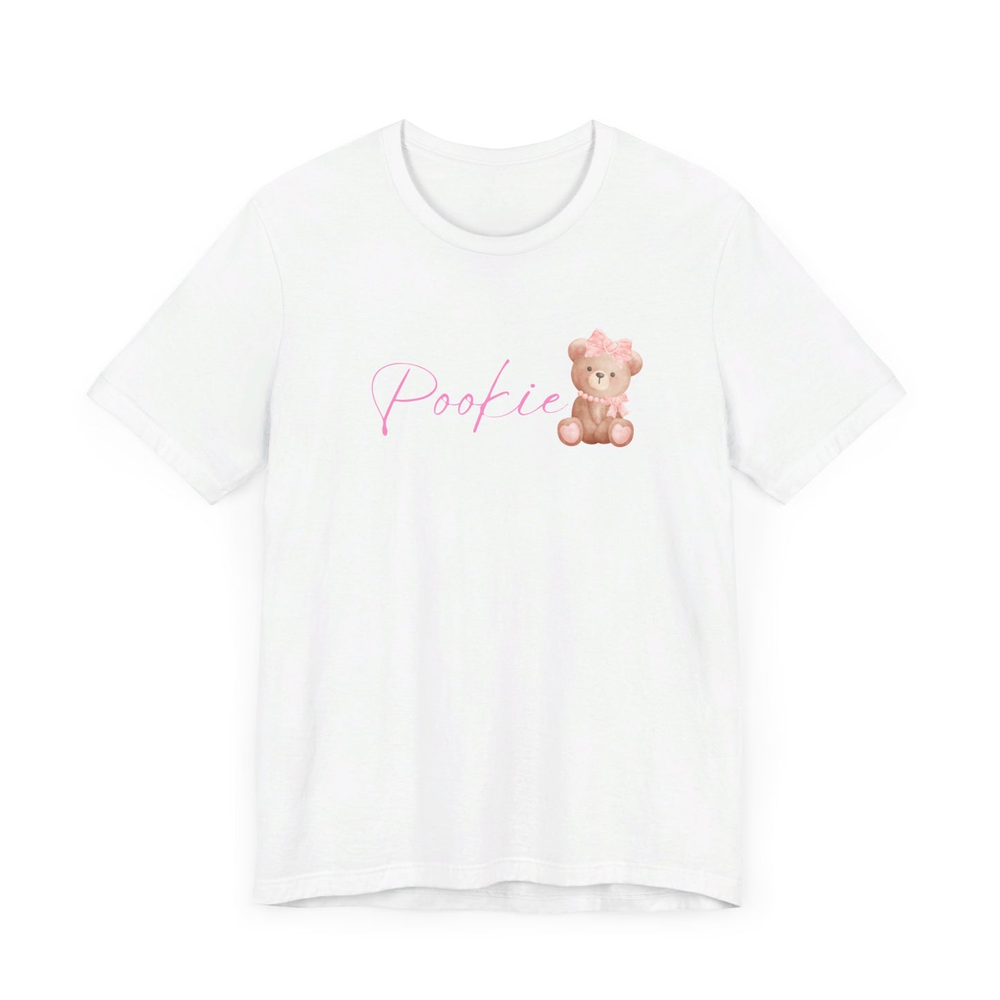 Pookie bear coquette style Unisex Jersey Short Sleeve Tee, great shirt for teens, birthdays, Christmas, and back to school