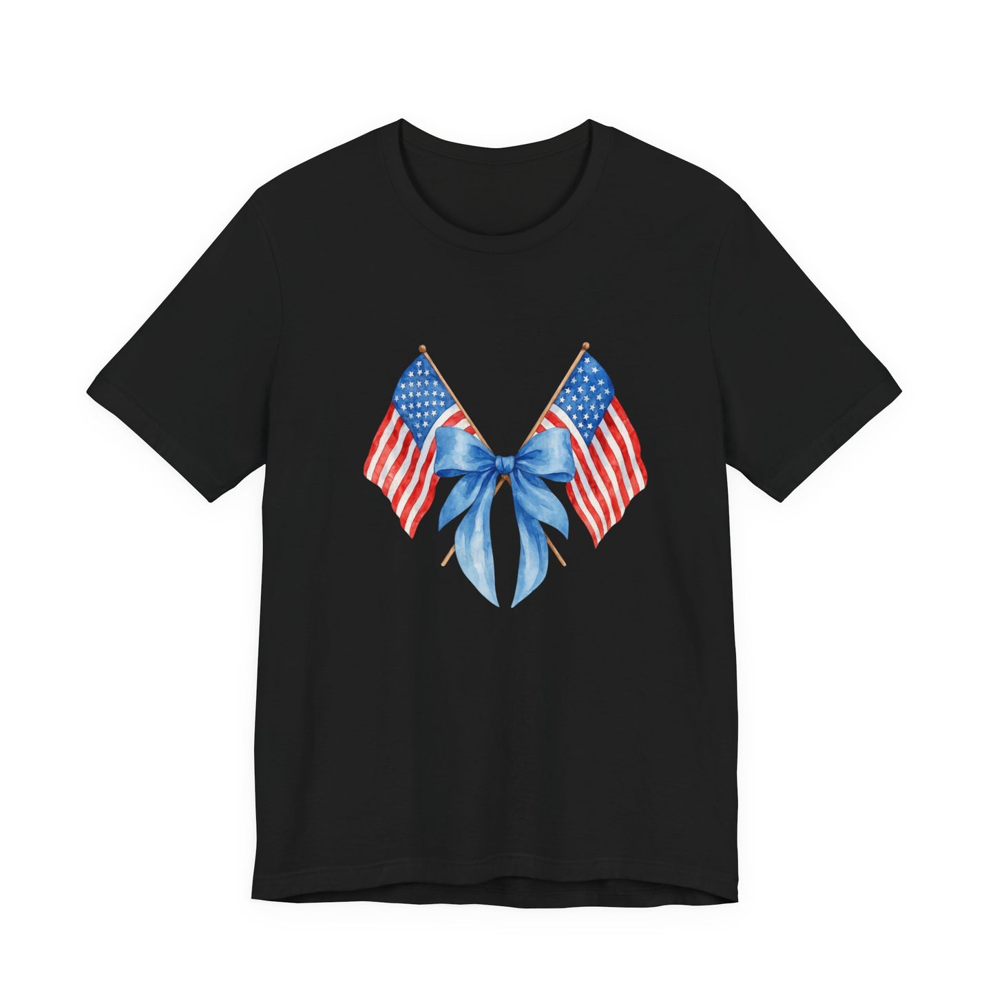 Patriotic Short Sleeve Tee - coquette teen shirt, Independence Day, Memorial Day, Gift for Veterans, Casual Summer Wear, USA Pride