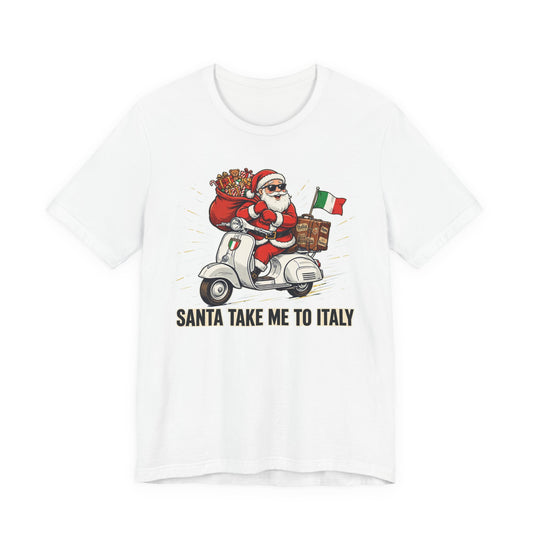Santa Take Me To Italy T-Shirt — Christmas Scooter Graphic Tee