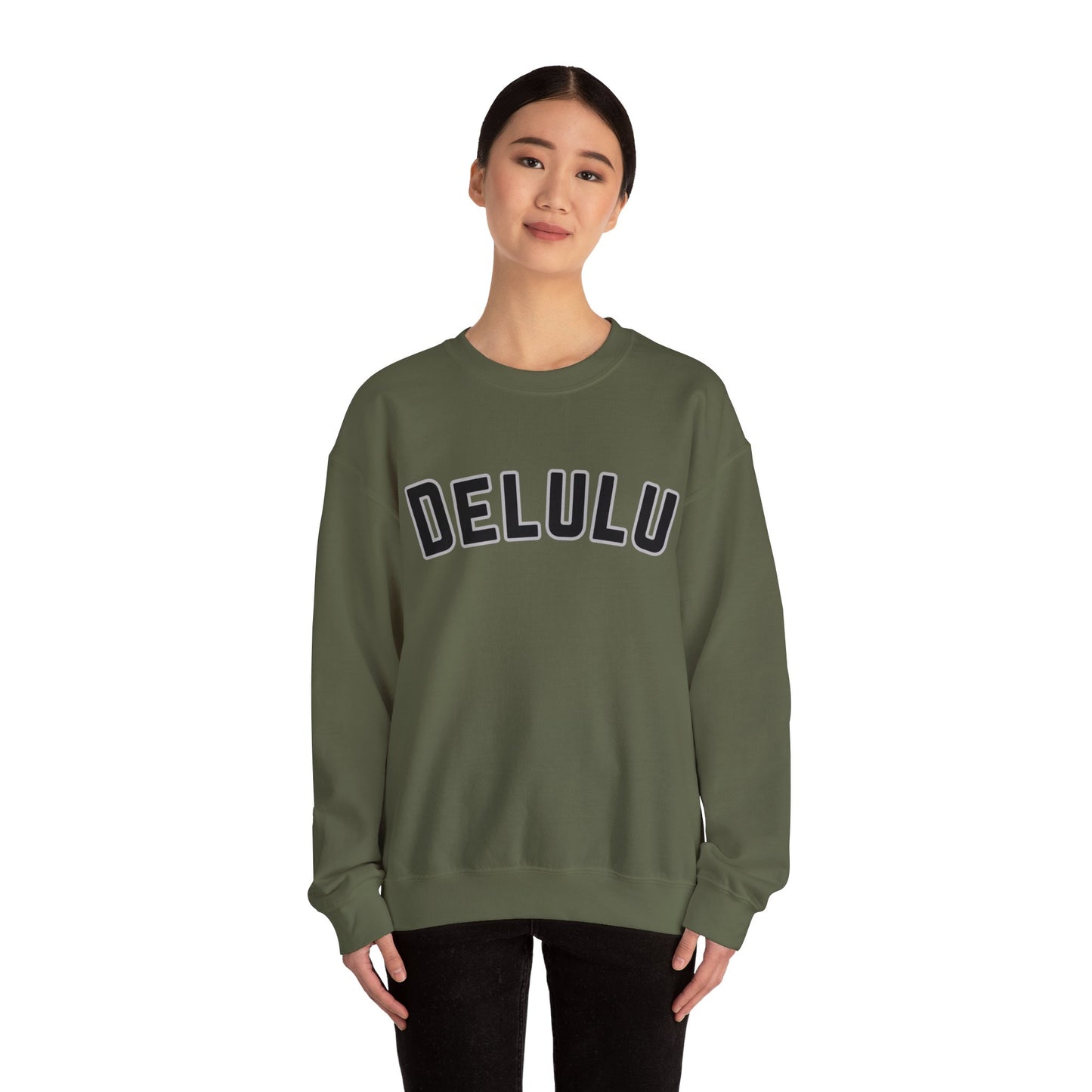 Delulu trendy middle school boy and girl Unisex Heavy Blend™ Crewneck Sweatshirt.delulu style shirt coquette .sweatshirts for boys girl birthday Christmas