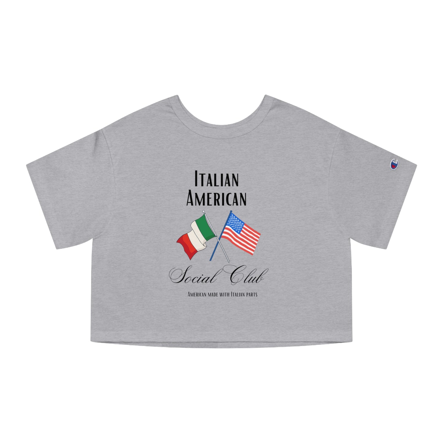 Italian American Champion Women's Heritage Cropped T-Shirt, Italian inspired ciao lemons love Italy shirt for women, birthday travel Christmas gift