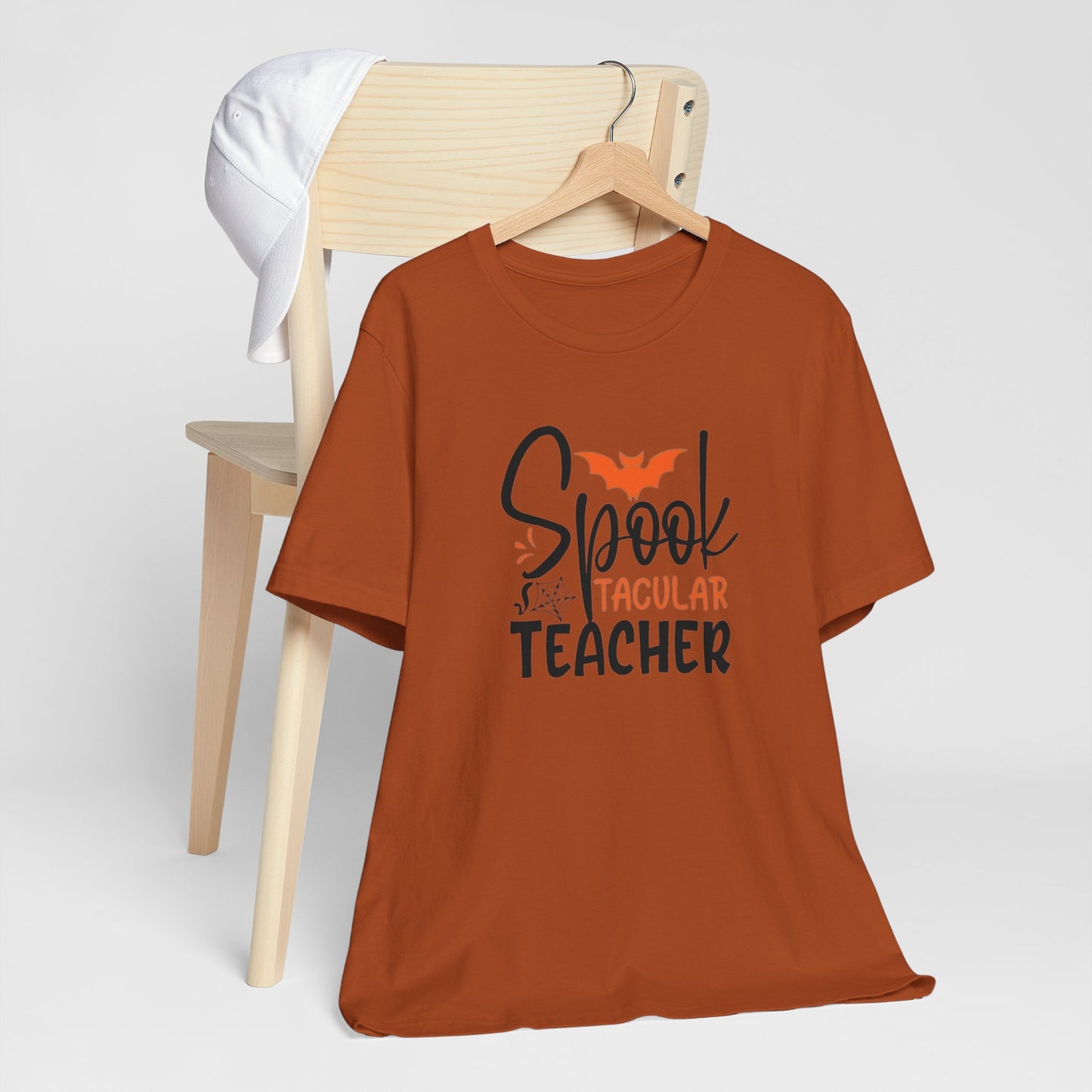Teachers Halloween pumpkin, patch, Unisex Jersey Short Sleeve Tee, spectacular teacher, teacher, Halloween shirts