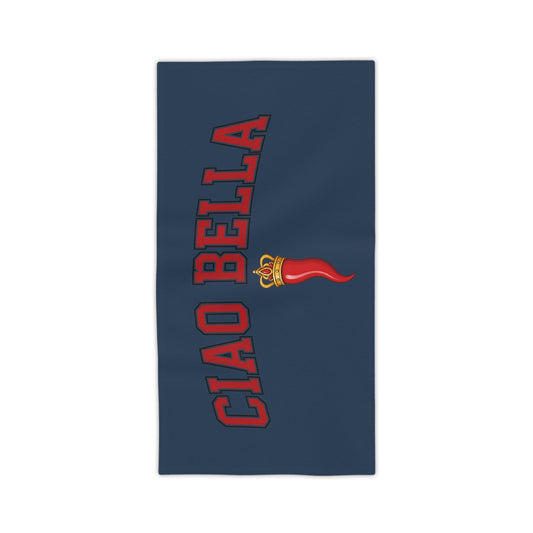 Ciao Bella Beach Towel – Navy Italian Flame Graphic