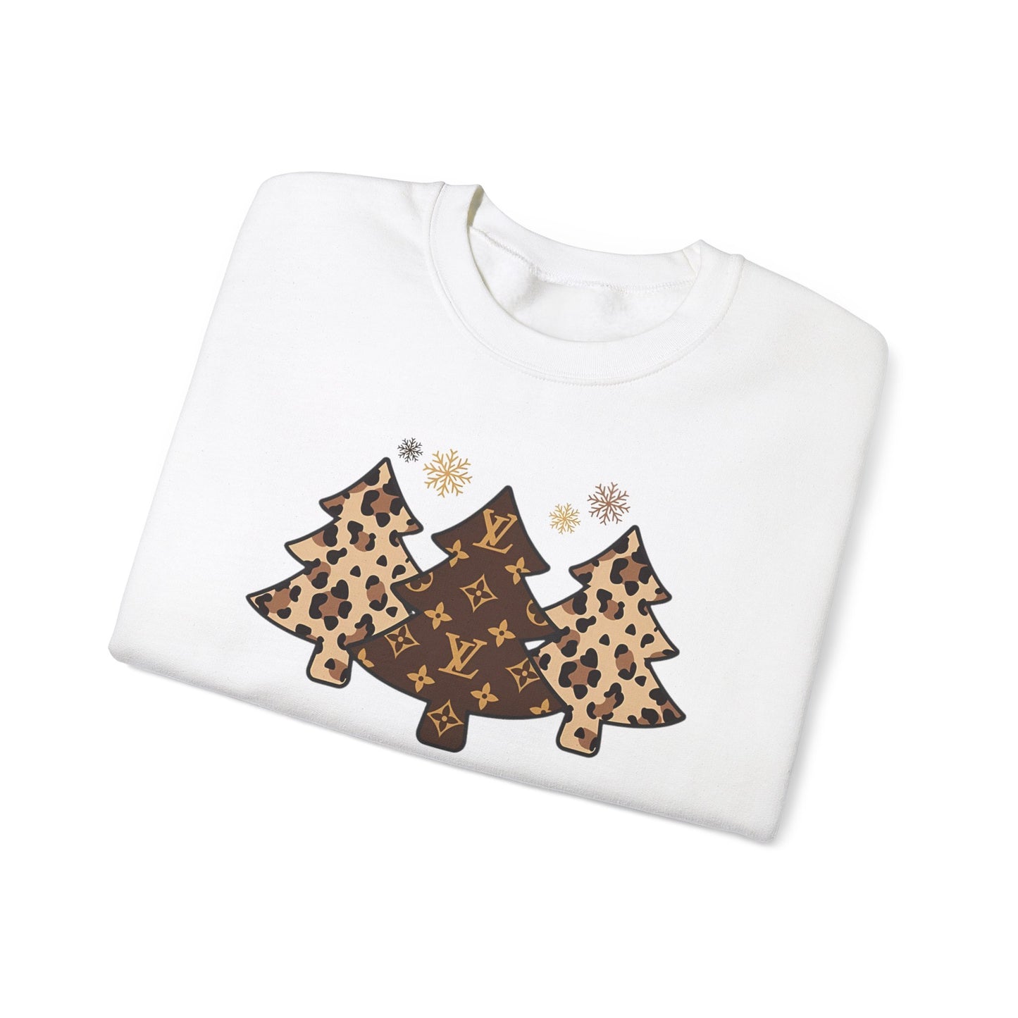 Leopard Print Christmas Sweatshirt, Cute Holiday Sweater, Festive pullover, Winter Fashion Top, great teen holiday sweatshirt