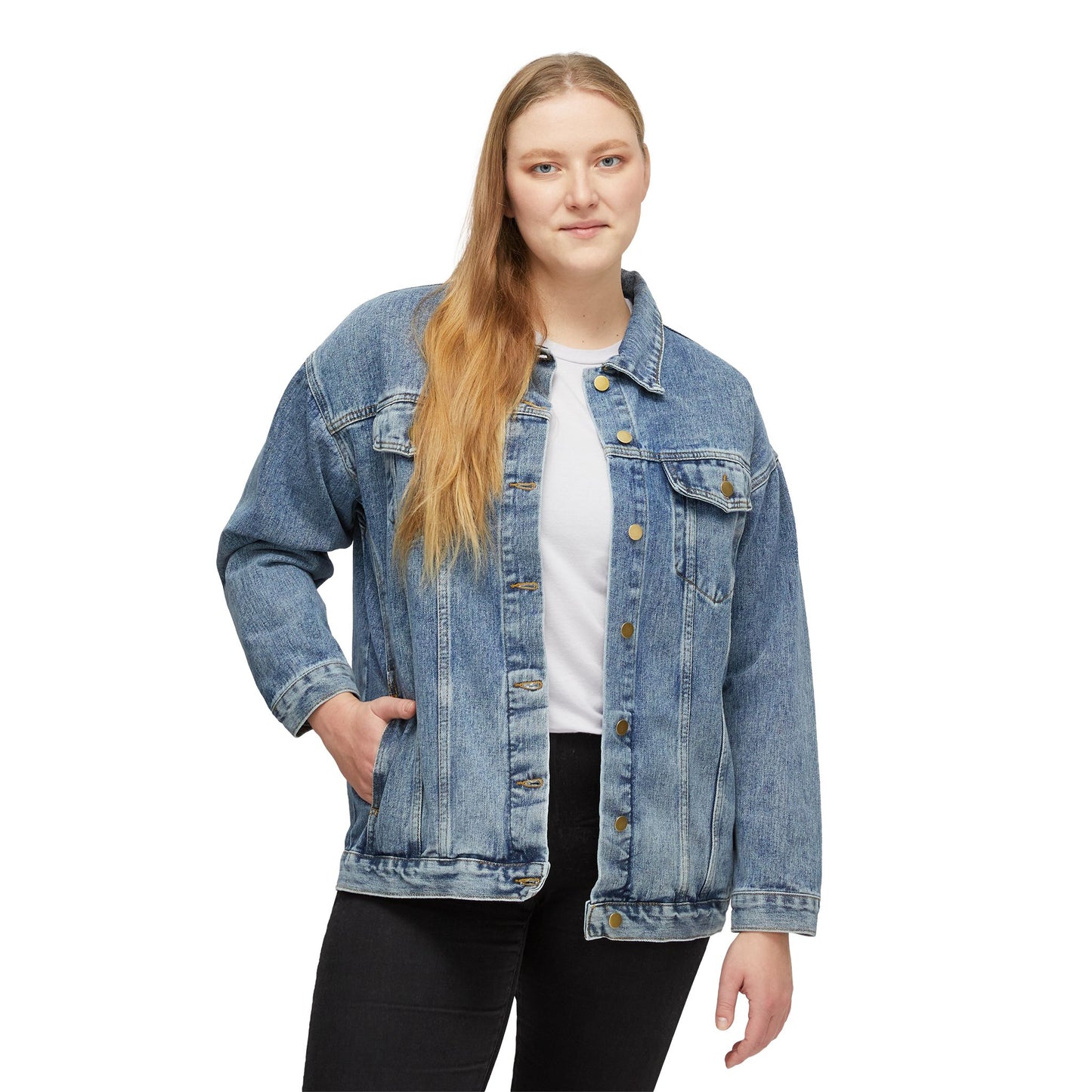 Evil eye Women's Denim Jacket, great custom Jean jacket for Christmas birthday gifts, teen Christmas gift ideas . Back to school fall denim jacket