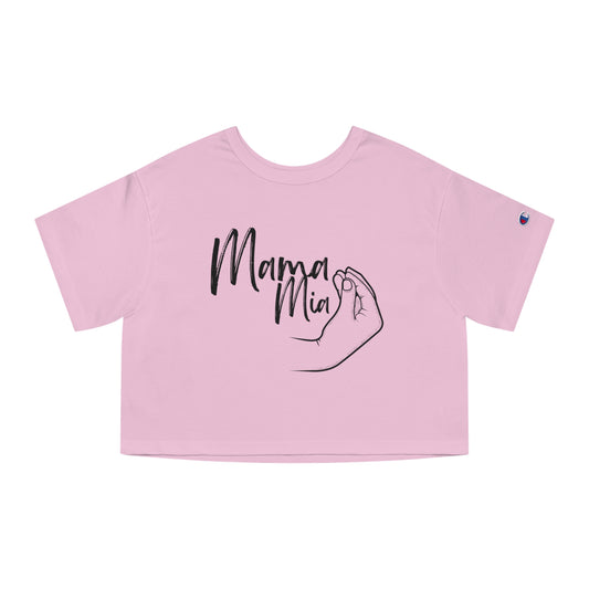 Mamma Mia Champion Women's Heritage Cropped T-Shirt, Italian inspired ciao lemons love Italy shirt for women, birthday travel Christmas gift