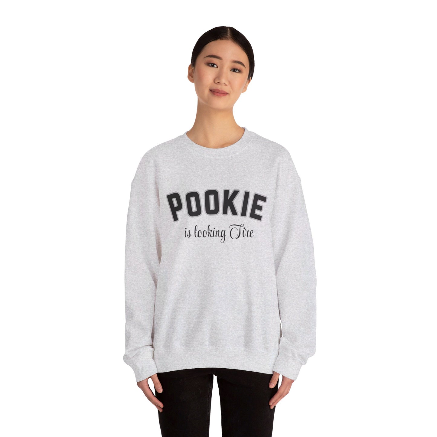 Pookie is looking fire tonight coquette shirt Unisex Heavy Blend™ Crewneck Sweatshirt, great coquette style shirt for teens back to school birthdays and Christmas sweatshirt