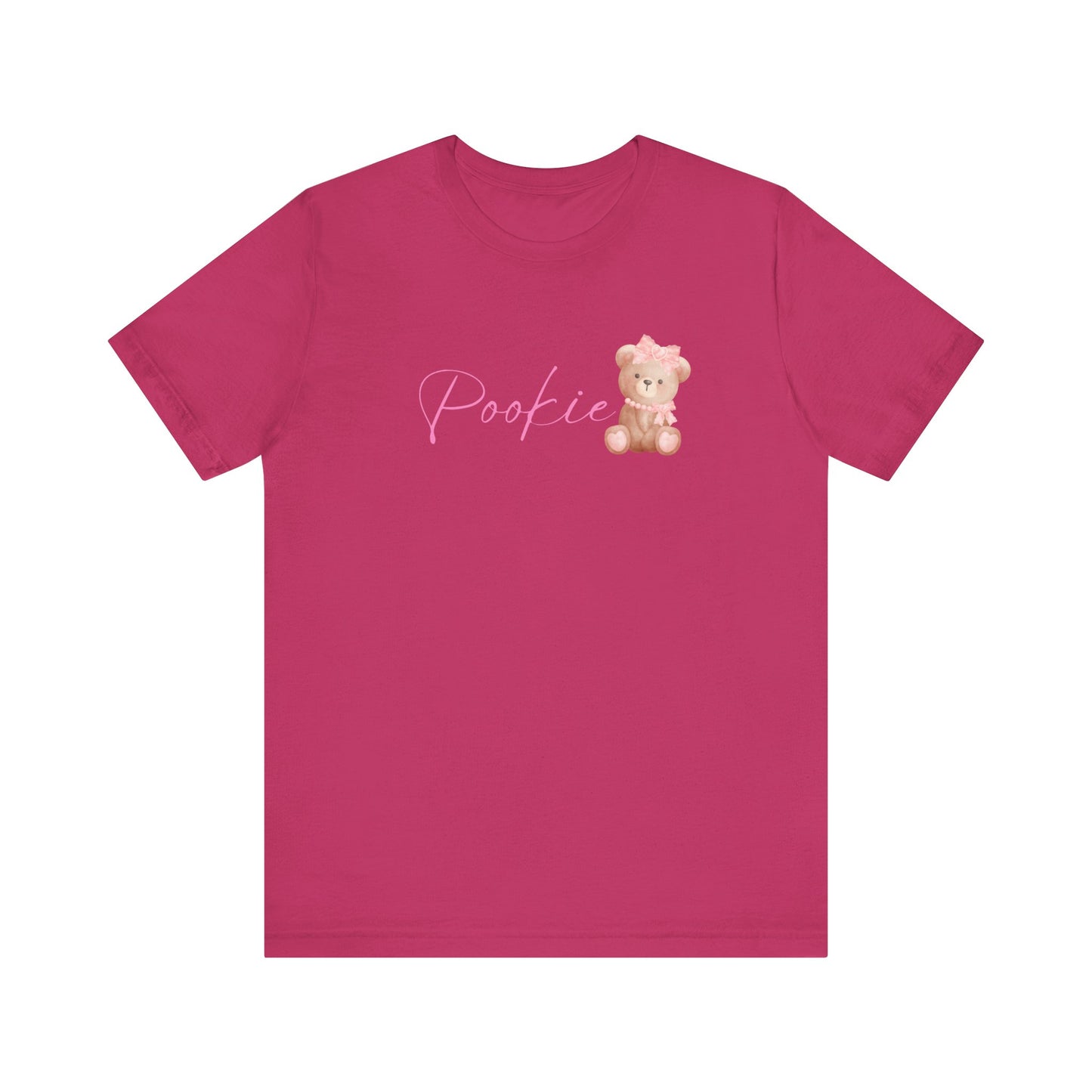 Pookie bear coquette style Unisex Jersey Short Sleeve Tee, great shirt for teens, birthdays, Christmas, and back to school