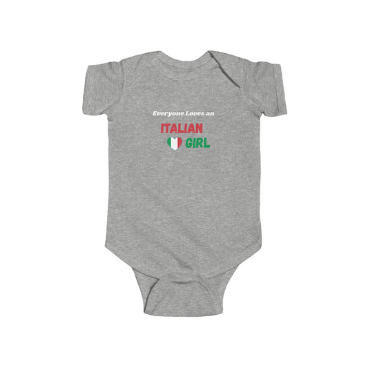 Italian Girl Infant Bodysuit, Cute Baby Outfit, Newborn Gift, Toddler Apparel, Baby Shower Present, Italian Heritage Clothing