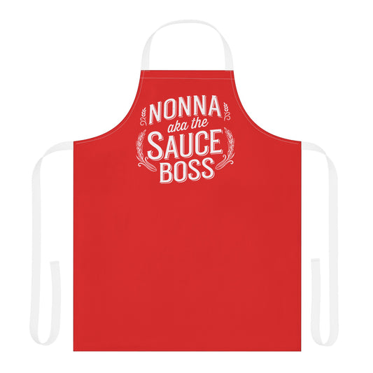 Apron — "Nonna aka the Sauce Boss" Kitchen Apron, Italian Grandma Cooking Gift