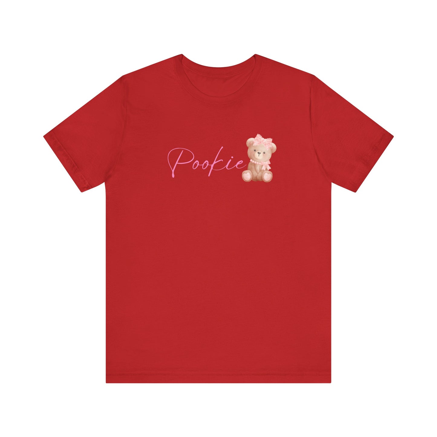Pookie bear coquette style Unisex Jersey Short Sleeve Tee, great shirt for teens, birthdays, Christmas, and back to school