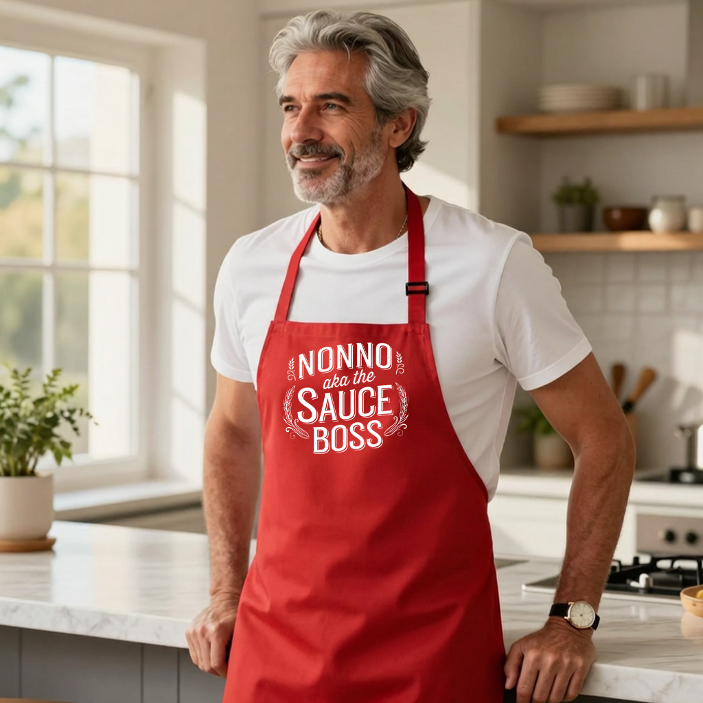 Apron — "Nonno aka the Sauce Boss" Italian Grandpa Cooking Apron