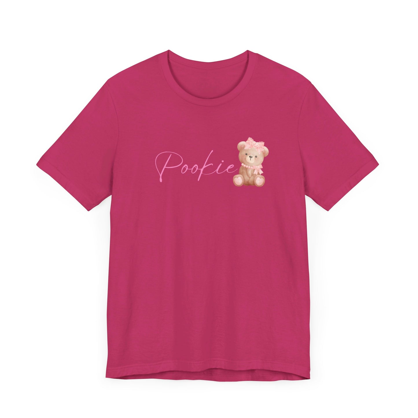 Pookie bear coquette style Unisex Jersey Short Sleeve Tee, great shirt for teens, birthdays, Christmas, and back to school