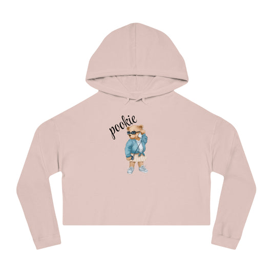 Pookie bear Womens Cropped Hooded Sweatshirt, cute cropped hoodie sweatshirt , great for birthdays anniversary Christmas gifts