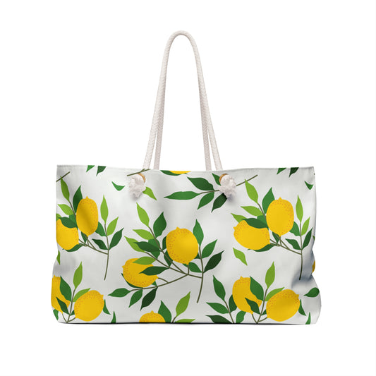 Italy inspired lemons Weekender Bag, Italian summers, great gift for family members, travel pool and beach