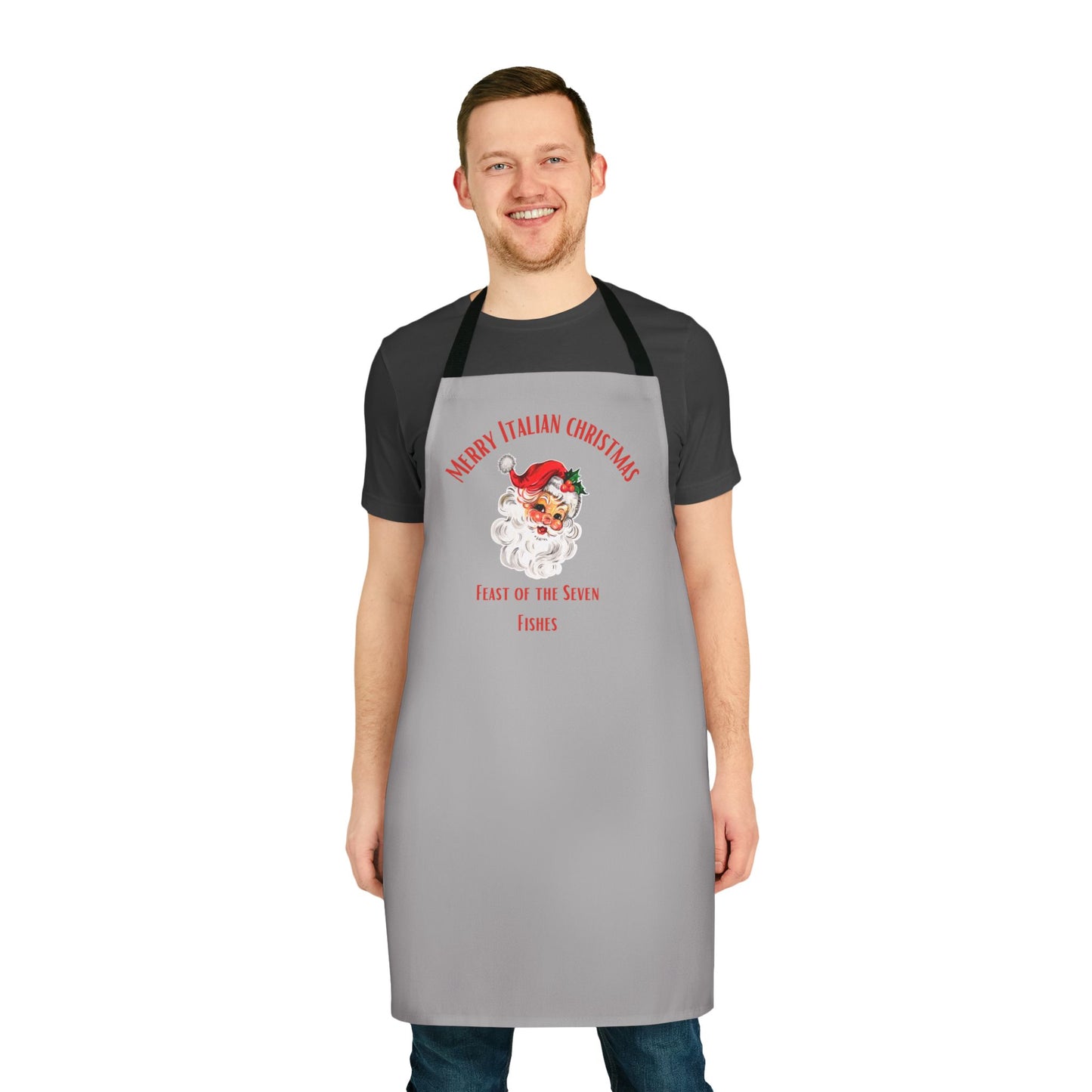 Apron, Italian Christmas Feast of 7 Fishes Design, Cooking Kitchen Gift, Holiday Chef Apron, Festive Cooking Apron, Food Lover Gift