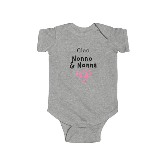 Ciao Nonno & Nonna Baby Bodysuit, Infant Gift, Italian Family Baby Clothes, Newborn Outfit, Baby Shower Gift