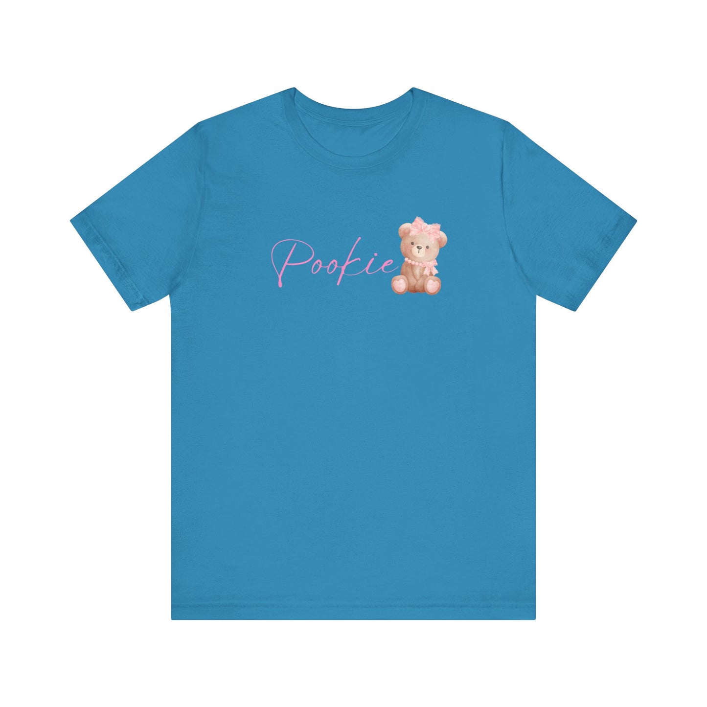 Pookie bear coquette style Unisex Jersey Short Sleeve Tee, great shirt for teens, birthdays, Christmas, and back to school