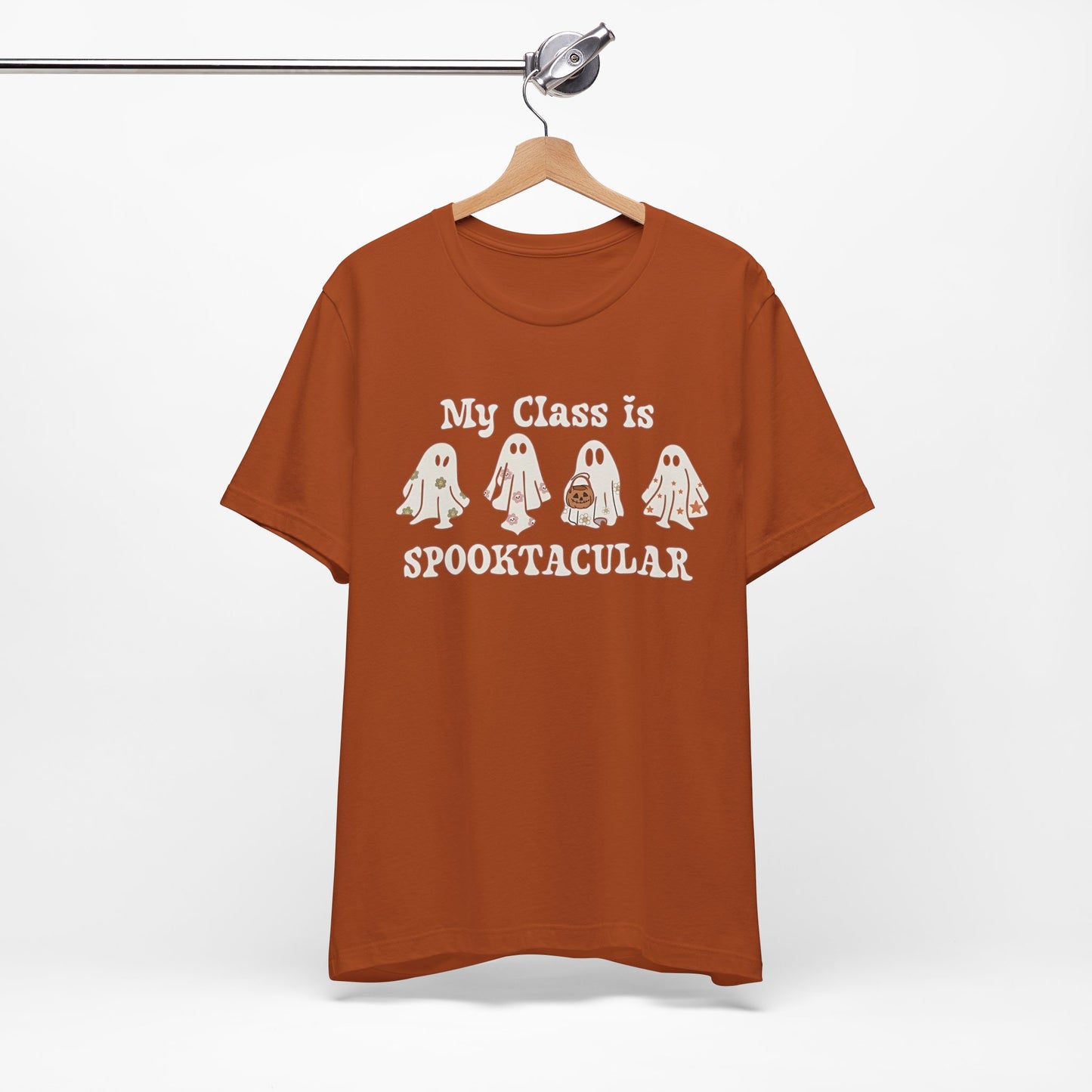 Teachers spooky class patch, Unisex Jersey Short Sleeve Tee, I teach cutest pumpkins in the patch shirt for teacher, Halloween shirts. Men and women teacher shirts