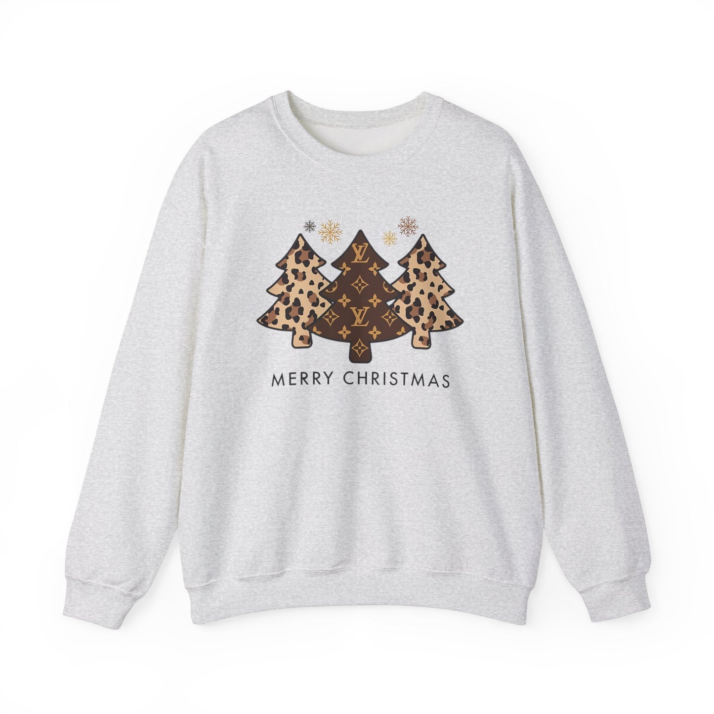 Leopard Print Christmas Sweatshirt, Cute Holiday Sweater, Festive pullover, Winter Fashion Top, great teen holiday sweatshirt