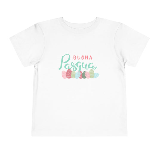 Easter Toddler Tee, Soft Cotton Short Sleeve, Cute Spring Shirt, Kids Easter Outfit, Buona Pasqua Design
