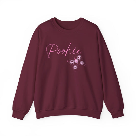 Pookie coquette butterfly shirt Unisex Heavy Blend™ Crewneck Sweatshirt, great coquette style shirt for teens back to school birthdays and Christmas sweatshirt
