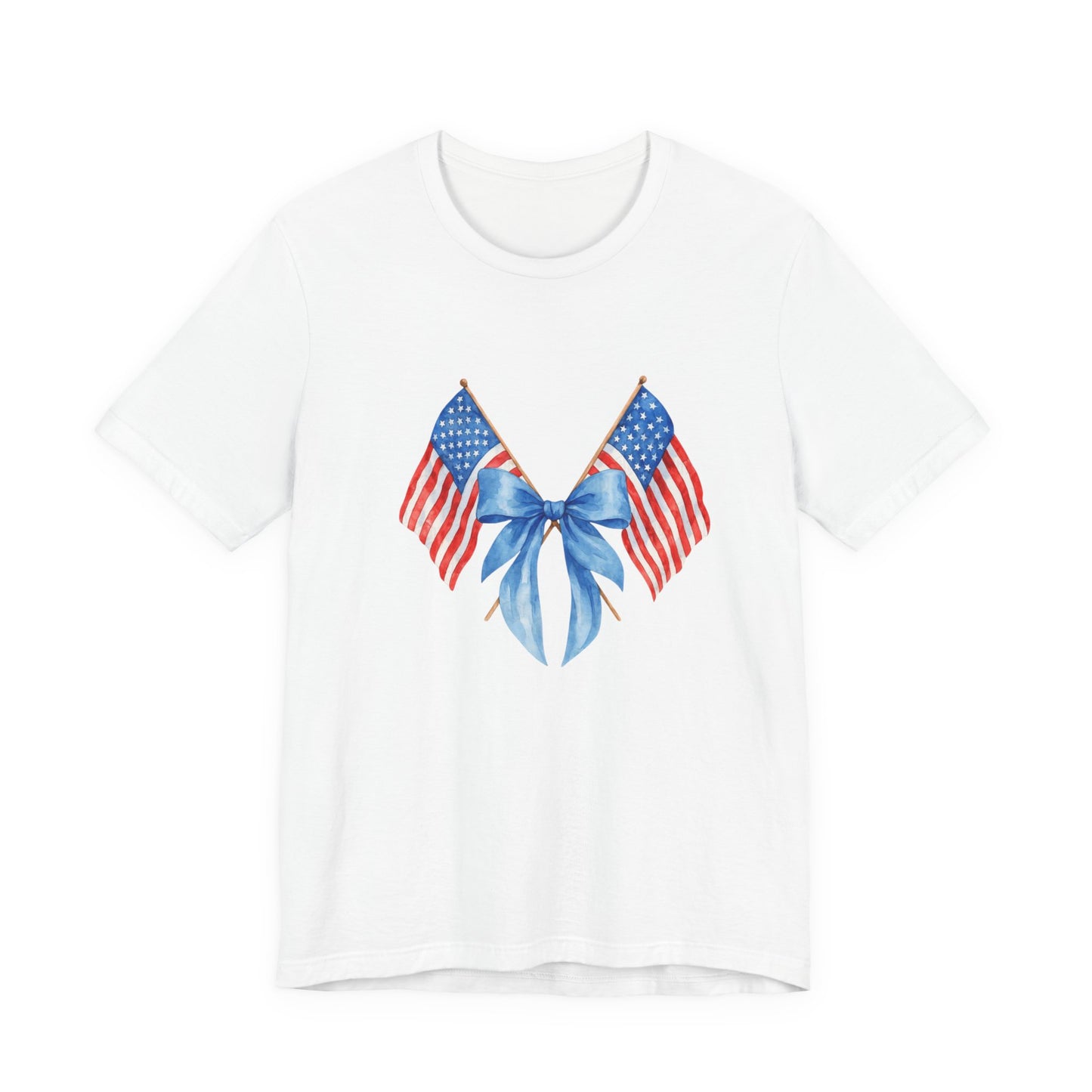 Patriotic Short Sleeve Tee - coquette teen shirt, Independence Day, Memorial Day, Gift for Veterans, Casual Summer Wear, USA Pride