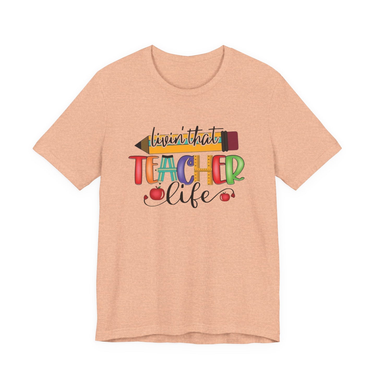 Teacher Life Unisex Jersey Tee, Fun Teacher Shirt, Back to School Gift, Classroom Apparel, Educator Pride T-shirt, Colorful Teacher Graphic