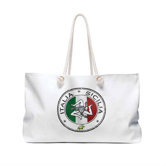 Italia Sicilian Weekender Bag, custom beach bag, summer travel, vacation, pool bag, Italian summer, carryon Italy-Siciliy