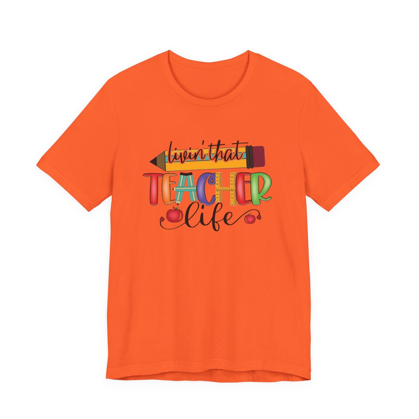 Teacher Life Unisex Jersey Tee, Fun Teacher Shirt, Back to School Gift, Classroom Apparel, Educator Pride T-shirt, Colorful Teacher Graphic