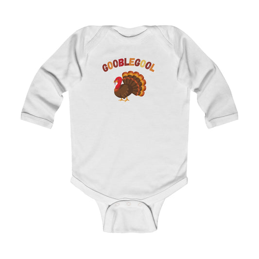 Funny Thanksgiving Long Sleeve Bodysuit for Babies, Turkey Day Infant Outfit, Gooblegool Jumpsuit, Festive Fall baby Thanksgiving Baby